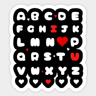 Alphabet Abc I love you Teacher Valentine's Day Sticker